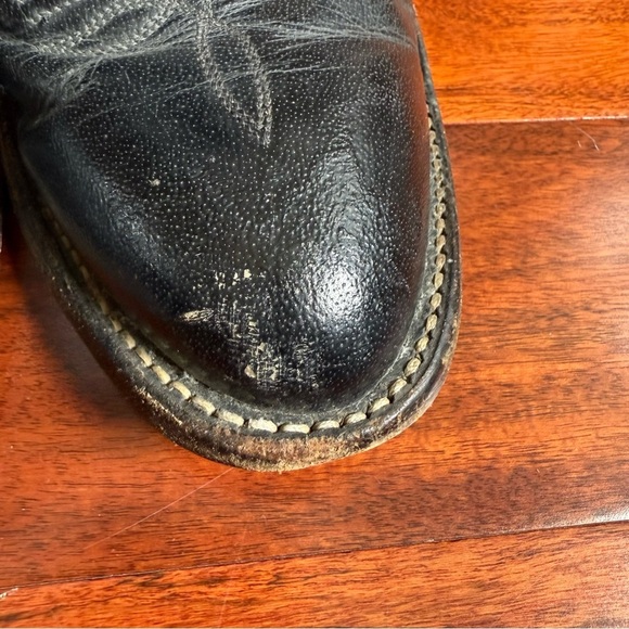 Tony Lama Black Leather Western Boots - Picture 8 of 15